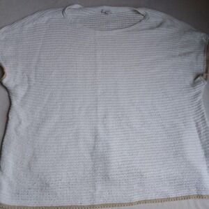 J Jill Top 2x Loose Knit Cotton Linen Lightweight Beach‎ Topper Capsule Pure